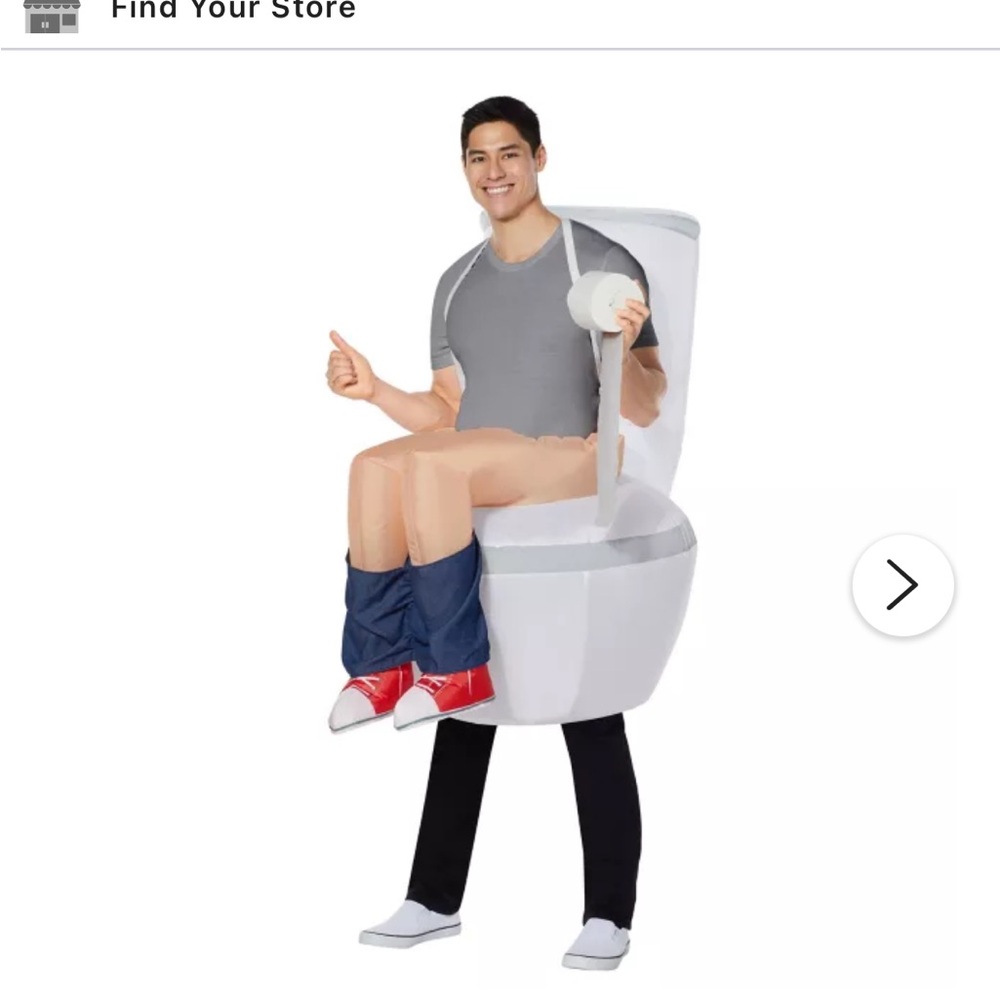 Spirit Hilarious Toilet Costume with Red and White Accents